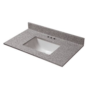 31 in. x 19 in. Napoli Granite Vanity Top with Trough Basin and 4 in. Faucet Spread