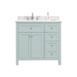 Juniper 36 in. Vanity in Mint Julep with Engineered Stone Top and Ceramic Basin