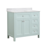 Juniper 36 in. Vanity in Mint Julep with Engineered Stone Top and Ceramic Basin