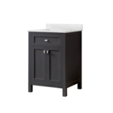 Juniper 24 in. Vanity in Charcoal Gray with Engineered Stone Top and Ceramic Basin