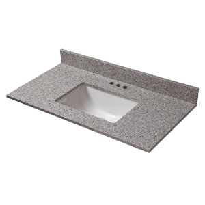 37 in. x 19 in. Vanity Top with Trough Basin and 4 in. Faucet Spread