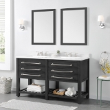 Wesley 60 in. Double Vanity in Iron Gray with Engineered Stone Top & Ceramic Basins