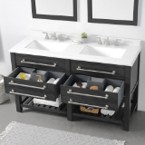 Wesley 60 In. Double Vanity In Iron Gray With Engineered Stone Top & Ceramic Basins