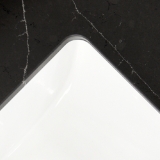 61 in. x 22 in. Broadway Black Quartz Double Vanity Top with Ceramic Basins