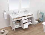 Juniper 60 in. Double Vanity in White with Engineered Stone Top & Ceramic Basins
