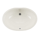 Undermount 19-1/4 in. Glazed Porcelain Oval Bathroom Sink in Biscuit
