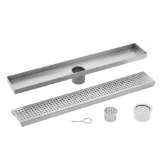 30 in. Stainless Steel Square Grate Linear Shower Drain