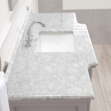 Ellis 60 in. Vanity in Dove Gray with Carrara Marble Top & Ceramic Basins