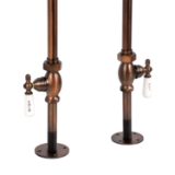 Freestanding Bath Supplies with Porcelain Lever Handles in Oil Rubbed Bronze