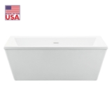 Logan 60 in. Freestanding Acrylic Tub in Glossy White with White Drain