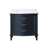 Mira 36 in. Vanity in Midnight Blue with Engineered Stone Top & Ceramic Basin