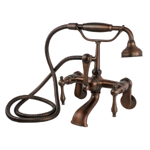 Traditional Tub Wall Mount Faucet with Handshower in Oil Rubbed Bronze