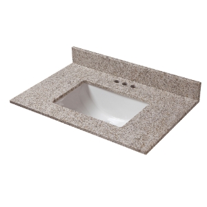 31 in. x 19 in. Golden Hill Granite Vanity Top with Trough Basin and 4 in. Faucet Spread