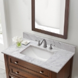 37 in. x 22 in. Carrara Marble Vanity Top with Trough Basin and 8 in. Faucet Spread