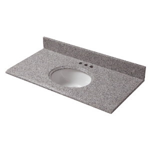 37 in. x 19 in. Napoli GraniteVanity Top with Oval Basin and 4 in. Faucet Spread