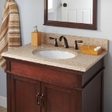 25 in. x 22 in. Beige Granite Vanity Top with Oval Basin and 8 in. Faucet Spread