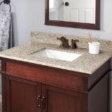 31 in. x 19 in. Golden Hill Granite Vanity Top with Trough Basin and 4 in. Faucet Spread
