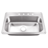 Drop-In 33 in. Single Bowl 20 Ga. Stainless Steel Kitchen Sink