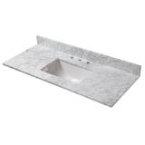49 in. x 22 in. Carrara Marble Vanity Top with Trough Basin and 8 in. Faucet Spread