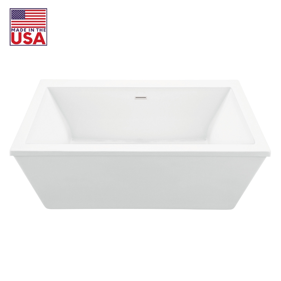 60 in. x 30 in. Freestanding Tub with Center Drain in High Gloss White  DB256806-6030WH