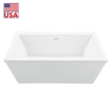 Logan 60 in. Freestanding Acrylic Tub in Glossy White with White Drain