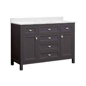 Juniper 48 in. Vanity in Charcoal Gray with Engineered Stone Top and Ceramic Basin