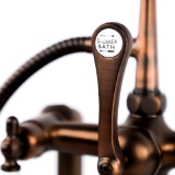 Traditional Rim-Mounted Tub Filler with Handshower in Oil Rubbed Bronze