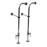 Freestanding Bath Supplies with Porcelain Lever Handles in Polished Chrome