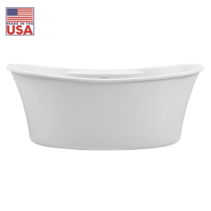 Martin 60 in. Freestanding Acrylic Tub in Glossy White with White Drain