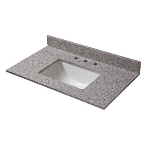 37 in. x 22 in. Vanity Top with Trough Basin and 8 in. Faucet Spread