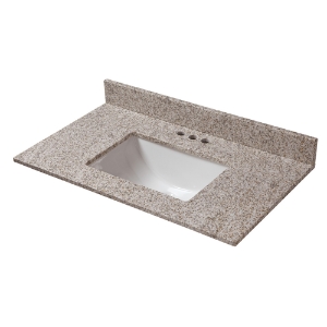 25 in. x 19 in. Golden Hill Granite Vanity Top with Trough Basin and 4 in. Faucet Spread