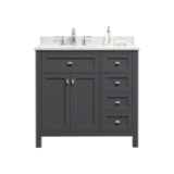 Juniper 36 in. Vanity in Charcoal Gray with Engineered Stone Top and Ceramic Basin