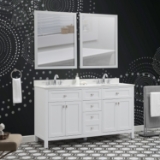 Juniper 60 in. Double Vanity in White with Engineered Stone Top & Ceramic Basins