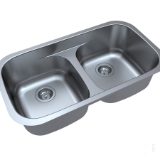 32 in. Standard Radius 18 Ga. 50/50 Low Divide Double Bowl Undermount Stainless Steel Kitchen Sink