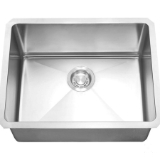 23 In. Micro Radius Single Bowl Undermount Rectangle 16 Ga. Stainless Steel Kitchen Sink