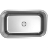 30 In. Standard Radius Single Bowl Undermount 18 Ga. Rectangle Stainless Steel Kitchen Sink