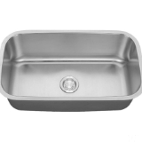 30 In. Standard Radius Single Bowl Undermount 16 Ga. Rectangle Stainless Steel Kitchen Sink