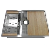 32 In. Zero Radius 50/50 Double Bowl Undermount 16 Ga. Stainless Steel Kitchen Sink - Workstation