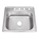 Drop-in 25 in. Single Bowl 20 Ga. Stainless Steel Kitchen Sink