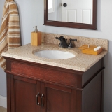 25 in. x 22 in. Beige Granite Vanity Top with Oval Basin and 4 in. Faucet Spread