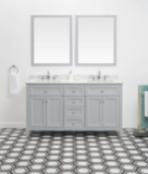 Juniper 60 in. Double Vanity in Dove Gray with Engineered Stone Top & Ceramic Basins