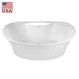 Martin 60 in. Freestanding Acrylic Tub in Glossy White with White Drain