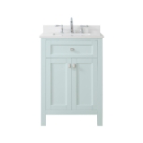 Juniper 24 in. Vanity in Mint Julep with Engineered Stone Top and Ceramic Basin
