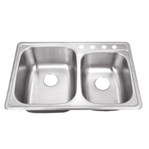 Drop-In 33-1/8 in. 60/40 Bowl 20 Ga. Stainless Steel Kitchen Sink