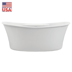 Martin 66-1/2 in. Freestanding Acrylic Tub in Glossy White with White Drain
