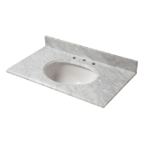 25 in. x 22 in. Carrara Marble Vanity Top with Oval Basin and 8 in. Faucet Spread